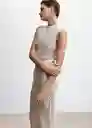 Vestido Zigui Crudo Talla L Mujer Mango