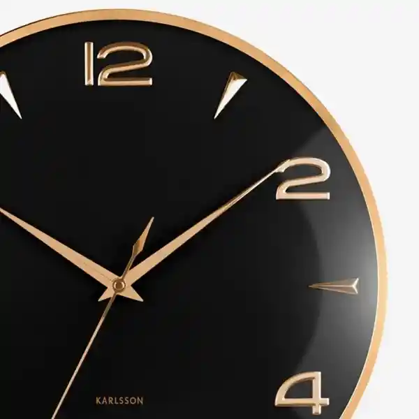 Present Time Reloj de Pared Mecanismo Silencioso Sienna Negro