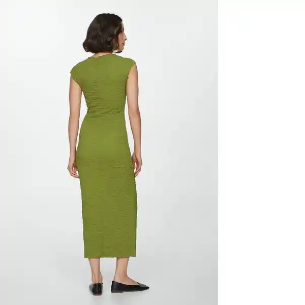 Vestido Meringue Verde Talla L Mujer Mango