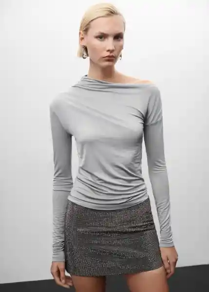 Falda Bahama Plata Talla L Mujer Mango