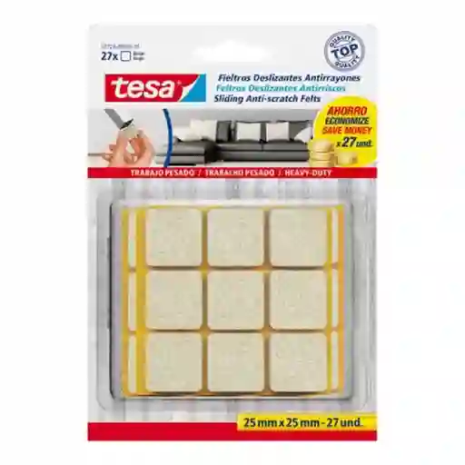 Tesa Fieltro Antirayones Pesado Beige 25 mm x 25 mm