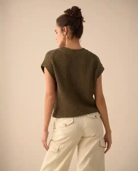 Blusa Tejido Verde Cieno Medio Talla M 661G211 Esprit