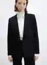 Blazer Americana Greta Negro Talla 24 Mujer Mango