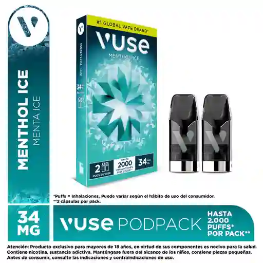 Vuse Go Vaporizador Pods Menthol Ice (34 mg)