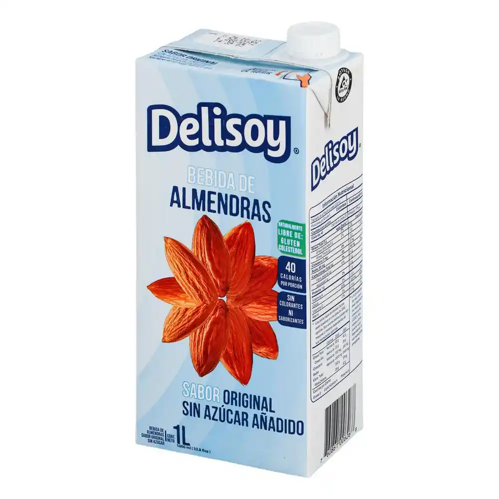 Delisoy Bebida Vegana de Almendra sin Azúcar Sabor Original