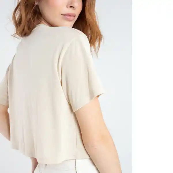  Camiseta Mujer Beige Polvo Claro Talla M 402E025 Naf-Naf 