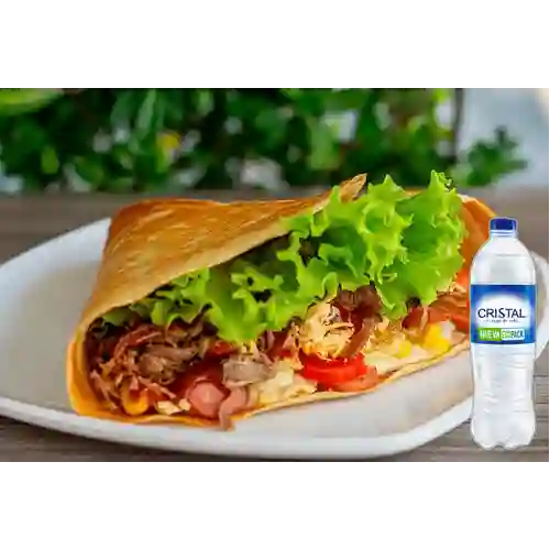Combo Crepe Mixto + Cristal Sin Gas 500 ml