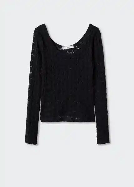 Camiseta Sam Negro Talla S Mujer Mango