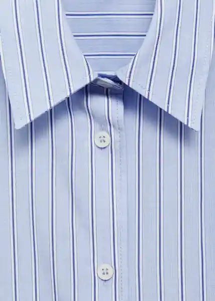 Camisa Regu Celeste Talla S Mujer Mango