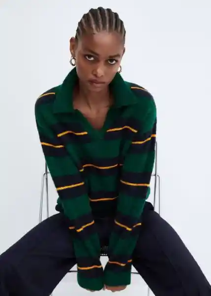 Jersey Mosco Verde Talla S Mujer Mango