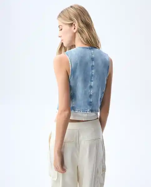 Chaleco Mujer Azul Talla S 391G002_AZU114604 Americanino
