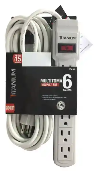 Titanium Multitoma 6 Salidas Con Protector