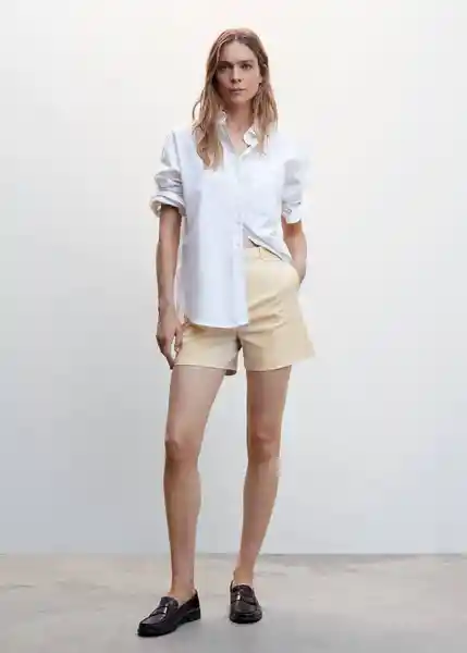 Short Malú 4-H Beige Talla 36 Mujer Mango