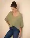 Blusa Tejido Verde Olivo Medio Talla M 661G202 Esprit