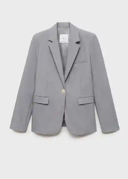 Blazer Americana Borevi Gris Talla 40 Mujer Mango