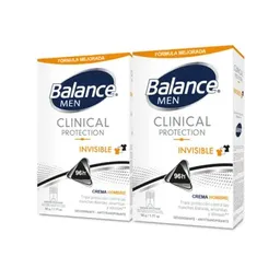 Desodorante Balance Crema Clinical Protection Invisible Hombre 2X50gr