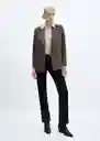 Blazer Americana Charlott Chocolate Talla S Mujer Mango