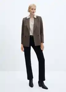 Blazer Americana Charlott Chocolate Talla S Mujer Mango