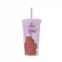 Vaso de Plástico we Bare Bears Con Pitillo Grizzly Rosa Miniso