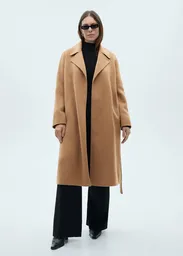 Abrigo Batín Camel Talla S Mujer Mango