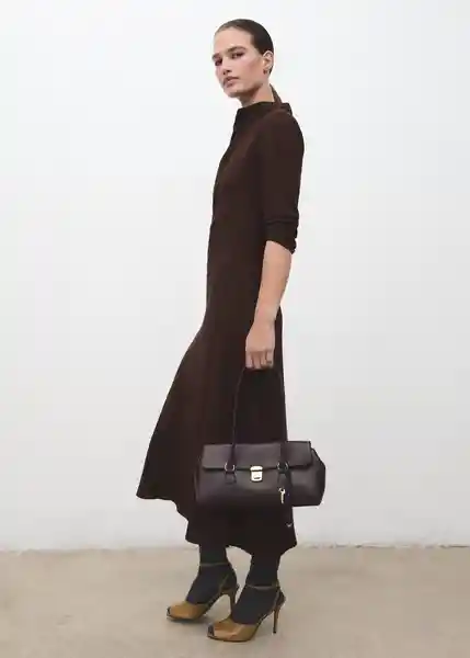 Vestido Caro Chocolate Talla XL Mujer Mango