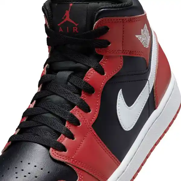 Nike Tenis Air Jordan 1 Mid Lifestyle de Hombre Negro Talla 10