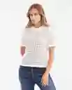 Camiseta Tejida Top Essential Crudo Porcelana Claro M Chevignon