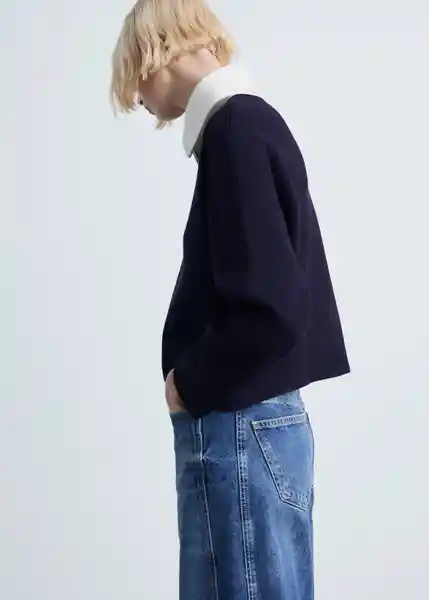 Jersey Latas Navy Talla XS  Mujer Mango