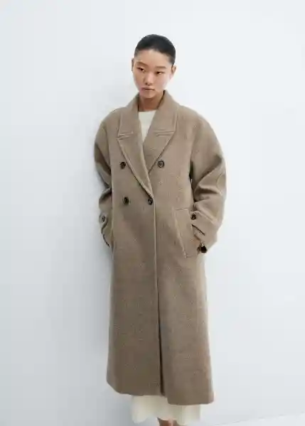 Abrigo Gauguin Camel Talla L Mujer Mango
