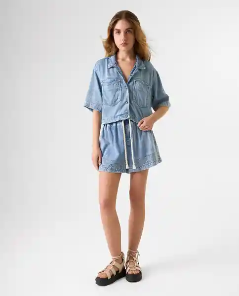 Camisa Mujer Azul Talla M 312G001_AZU114604