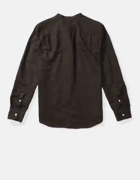 Camisa Mezcla Manga Larga Hombre Gris Talla XXL American Eagle