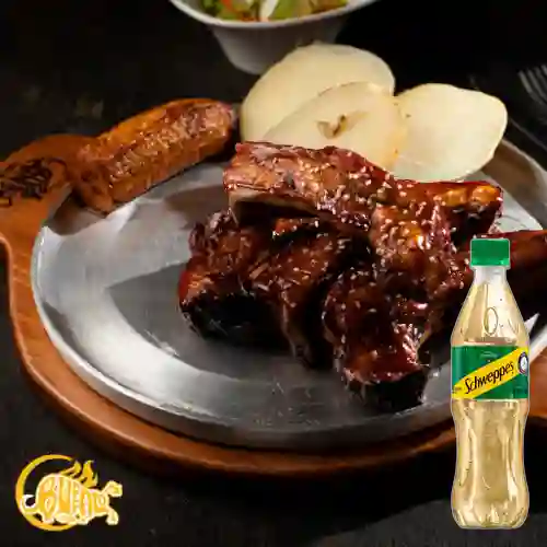 Costillas BBQ Estilo Llanero + Schweppes Ginger Ale 400ml