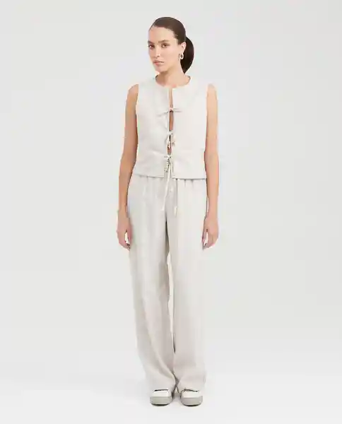 Chaleco Knotted Vest Crudo Beige Claro Talla XS Chevignon