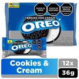 Oreo Pack Galletas Sabor Cookies&Cream 12 Und 432 g