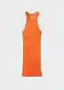 Vestido Lopez Naranja Talla 18 Mujer Mango