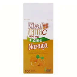 Vical Vitamina (500 mg) Tabletas Masticables Sabor a Naranja