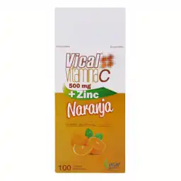 Vical Vitamina (500 mg) Tabletas Masticables Sabor a Naranja