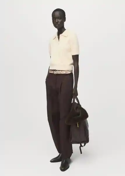 Saco Jersey Pelipol Crudo Talla XS Mujer Mango