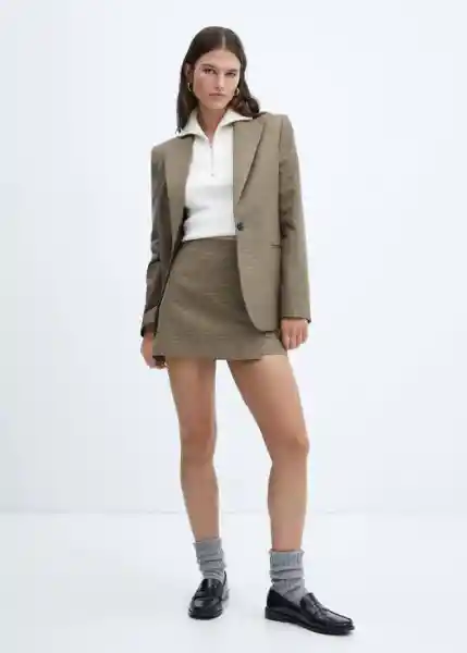 Falda Charlota Marrón Talla XS Mujer Mango