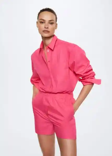 Camisa Juanes Fucsia Talla M Mujer Mango