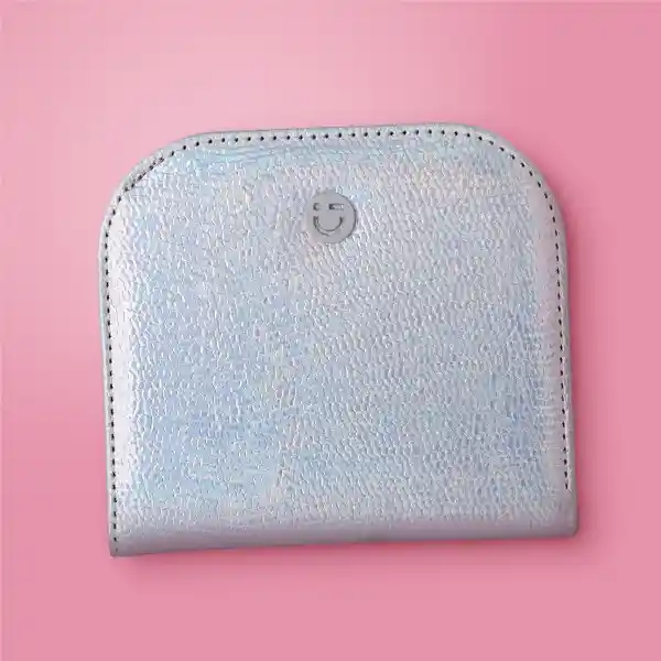 Cartera Corta Con Cierre Para Mujer Plata Serie Miniso