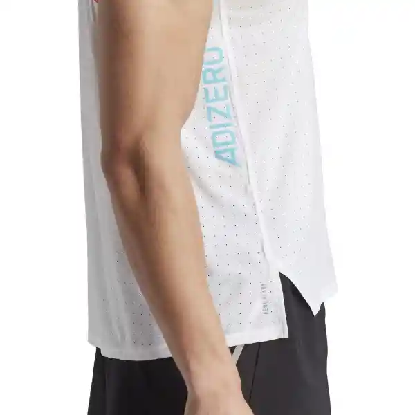 Adidas Camiseta Adizero Snglt Para Hombre Blanco Talla M