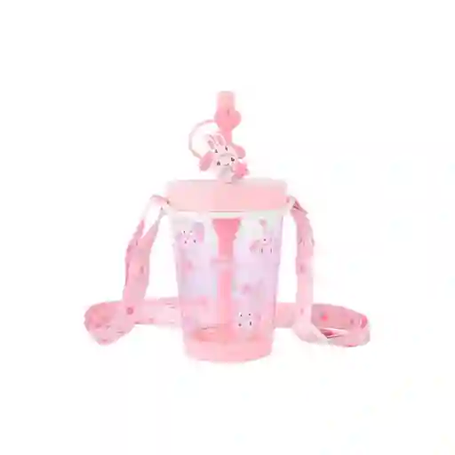Vaso Plástico Con Correa Rosa 535 mL Serie Sanrio Miniso