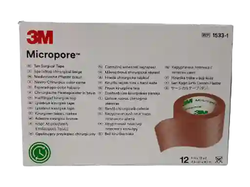 3M Rollo Adhesivo Micropore Hospitalario Piel 1" Ref. 1533-1