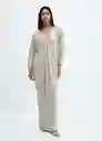 Vestido Leialu-A Plata Talla L Mujer Mango