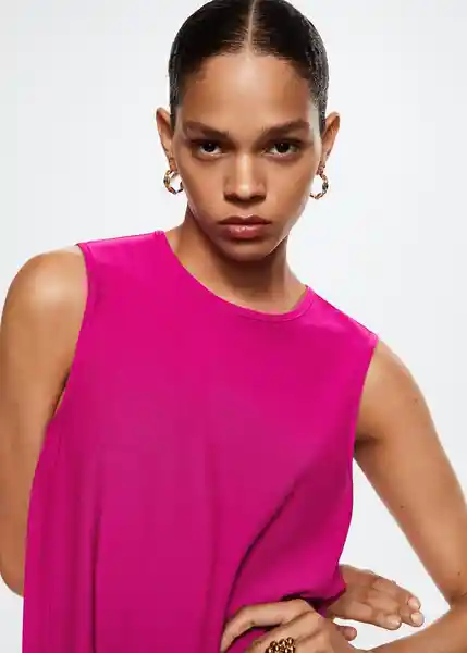 Vestido Verona-A Fucsia Talla M Mujer Mango