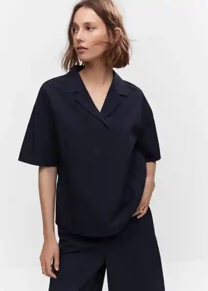 Camisa Popi-H Navy Talla S Mujer Mango