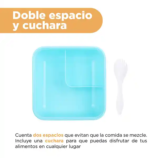 Contenedor Para Alimentos Compartimentos Morado y Verde Miniso