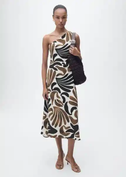 Vestido Nata Marrón Talla M Mujer Mango