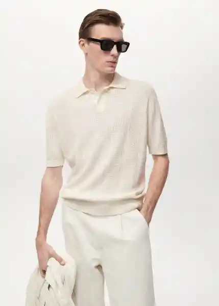 Camiseta Polo Gelat Crudo Talla S Hombre Mango